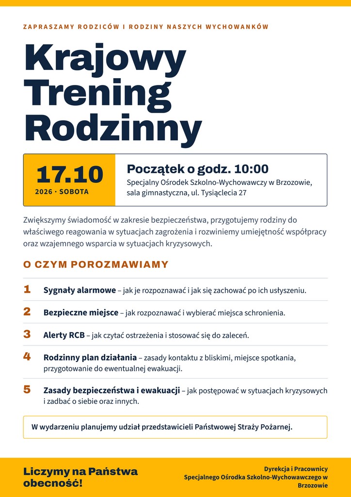 Krajowy Trening rodzinny 17.10.2026